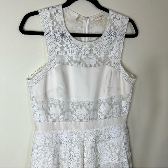 Rebecca Taylor White Silk Layered Effect Floral Lace Combo Dress - Size 8 - Picture 6 of 15